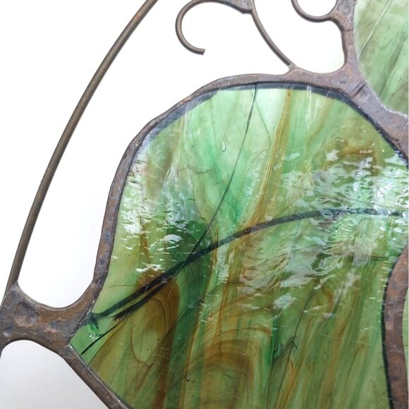 Stained Glass Grape Cluster Oval Suncatcher Fall Wine Studio Art Cottage - Picture 7 of 7